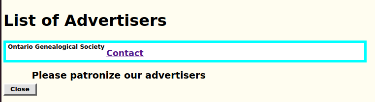 Display List of Advertisers