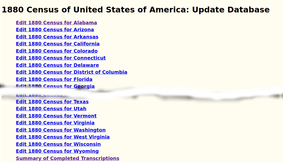 1880 Census of USA Request Update
